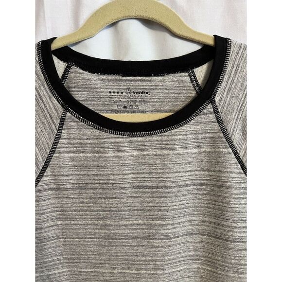 Neon Buddha sweatshirt gray w/ black trim zipper detail crew neck size small - Picture 2 of 6